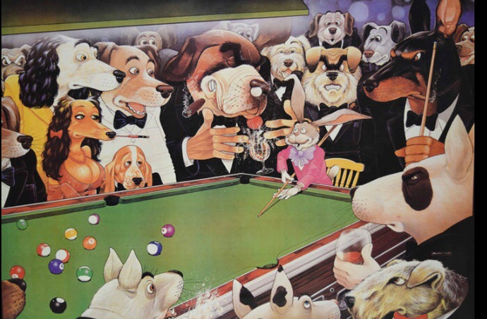 Billiard Poster Dogs