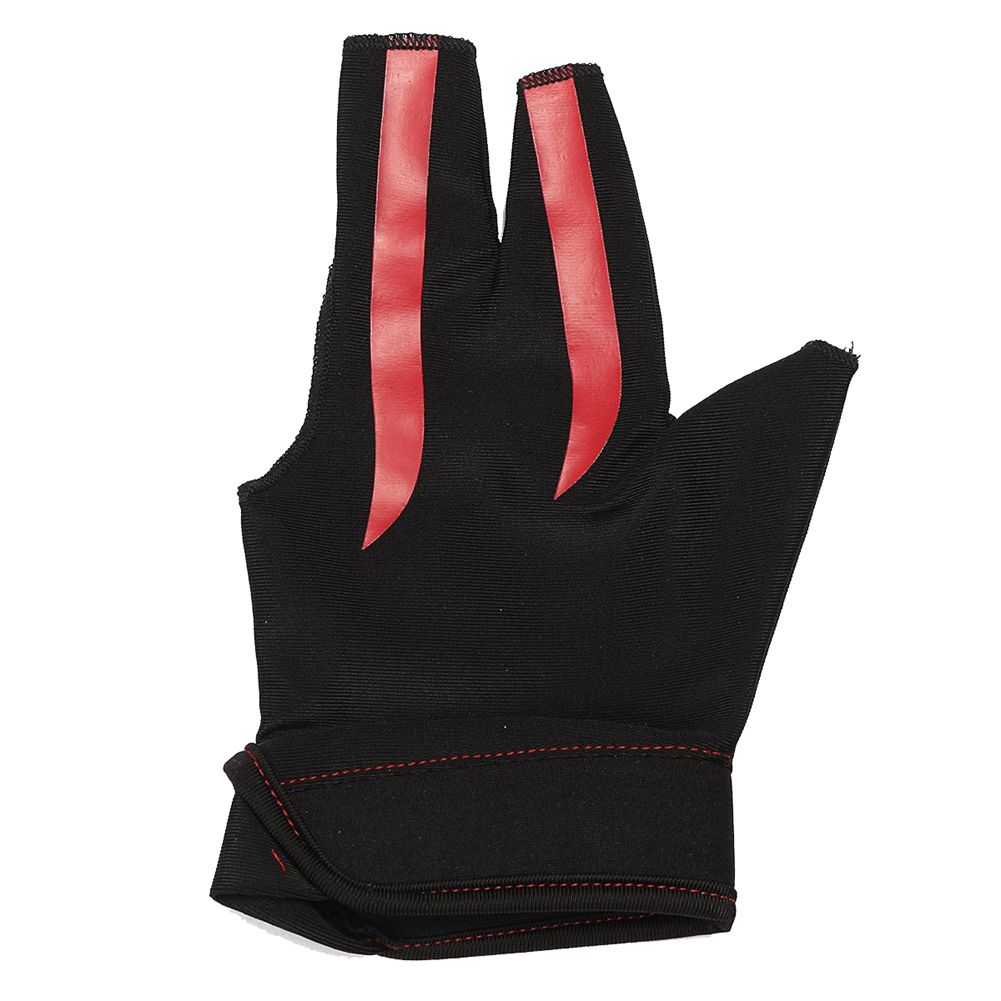 New Sale Elastic Lycra Nylon 3 Fingers Billiard Glove For Pool Cue and Snooker Cue Red + Black